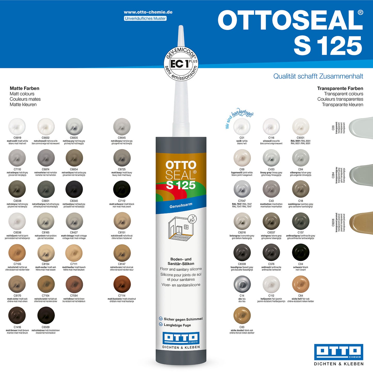 OTTOSEAL® S 125 – Sanitär-Silikon